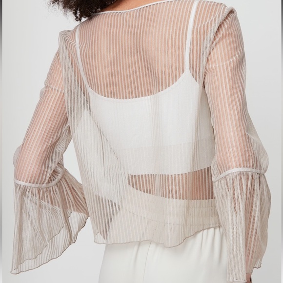 Aritzia Babaton Humbert Blouse Black Mesh Top Size XS Shell - Picture 5 of 9